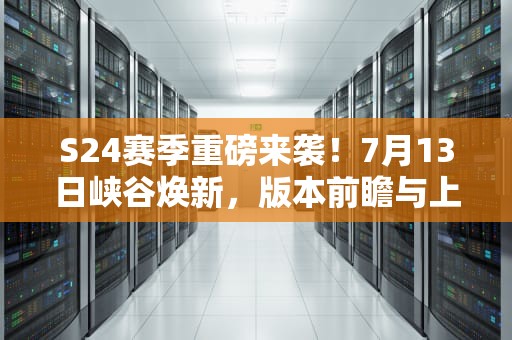 S24赛季重磅来袭！7月13日峡谷焕新，版本前瞻与上分全攻略，s24赛季几号开始几号结束