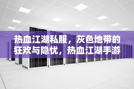 热血江湖私服，灰色地带的狂欢与隐忧，热血江湖手游私sf发布网