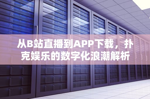 从B站直播到APP下载，扑克娱乐的数字化浪潮解析