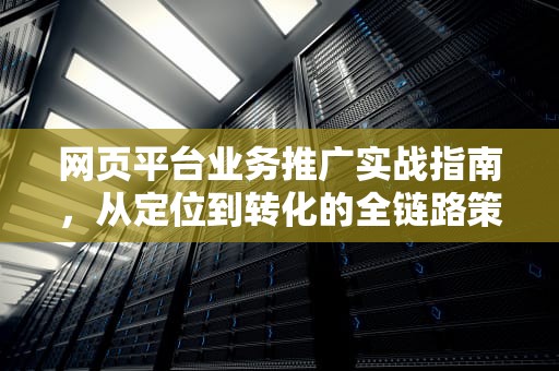 网页平台业务推广实战指南，从定位到转化的全链路策略，网页平台做个业务推广怎么做