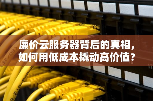 廉价云服务器背后的真相，如何用低成本撬动高价值？便宜的云服务器推荐