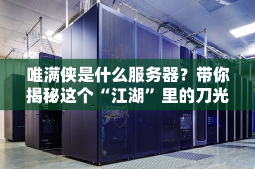 唯满侠是什么服务器？带你揭秘这个“江湖”里的刀光剑影！