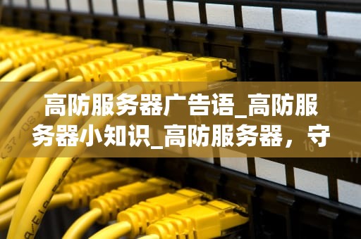 高防服务器广告语_高防服务器小知识_高防服务器，守护您的网络安全