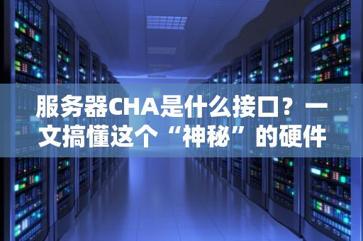 服务器CHA是什么接口？一文搞懂这个“神秘”的硬件黑科技！