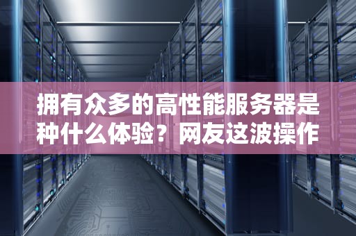 拥有众多的高性能服务器是种什么体验？网友这波操作太硬核了！