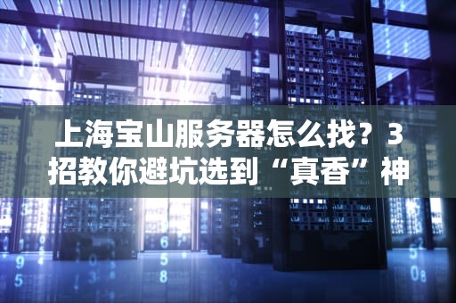 上海宝山服务器怎么找？3招教你避坑选到“真香”神机！