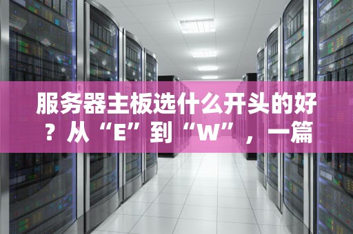 服务器主板选什么开头的好？从“E”到“W”，一篇让你秒变老司机的选购指南！