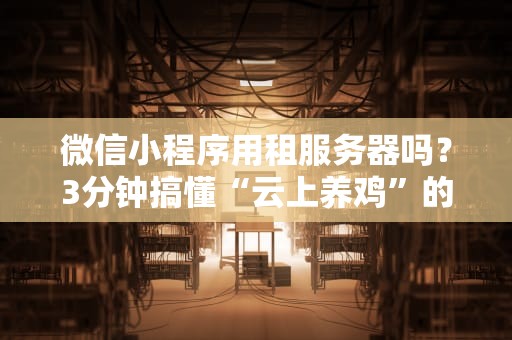 微信小程序用租服务器吗？3分钟搞懂“云上养鸡”的硬核真相！