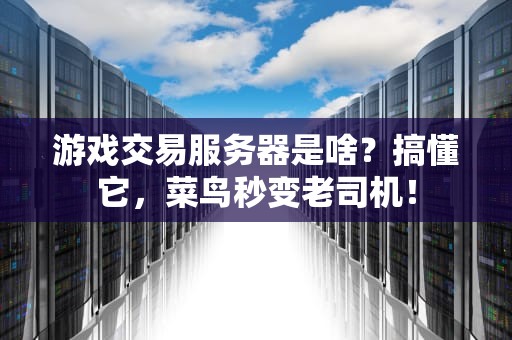 游戏交易服务器是啥？搞懂它，菜鸟秒变老司机！