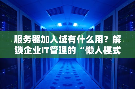 服务器加入域有什么用？解锁企业IT管理的“懒人模式”
