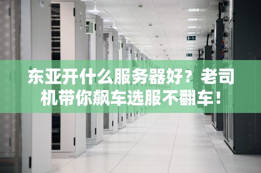 东亚开什么服务器好？老司机带你飙车选服不翻车！