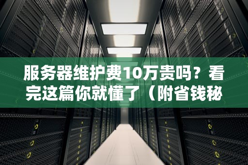 服务器维护费10万贵吗？看完这篇你就懂了（附省钱秘籍）