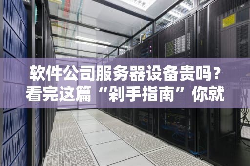 软件公司服务器设备贵吗？看完这篇“剁手指南”你就懂了！