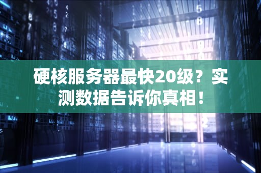硬核服务器最快20级？实测数据告诉你真相！