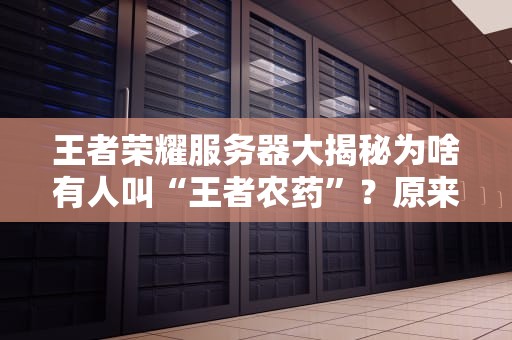 王者荣耀服务器大揭秘为啥有人叫“王者农药”？原来这些服务器暗藏玄机！