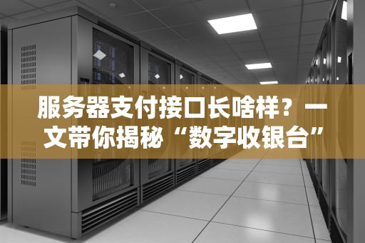服务器支付接口长啥样？一文带你揭秘“数字收银台”的硬核内幕！