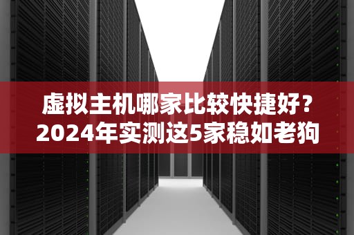 虚拟主机哪家比较快捷好？2024年实测这5家稳如老狗！