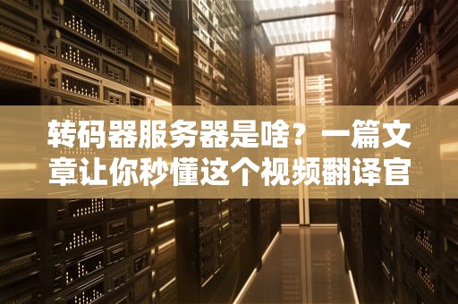 转码器服务器是啥？一篇文章让你秒懂这个视频翻译官！