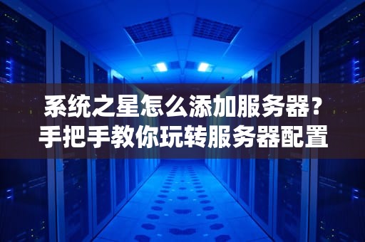 系统之星怎么添加服务器？手把手教你玩转服务器配置，小白也能秒变大神！