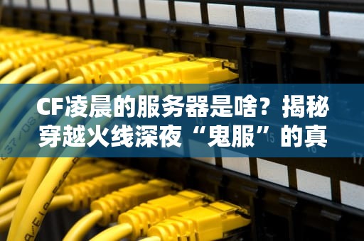 CF凌晨的服务器是啥？揭秘穿越火线深夜“鬼服”的真相！