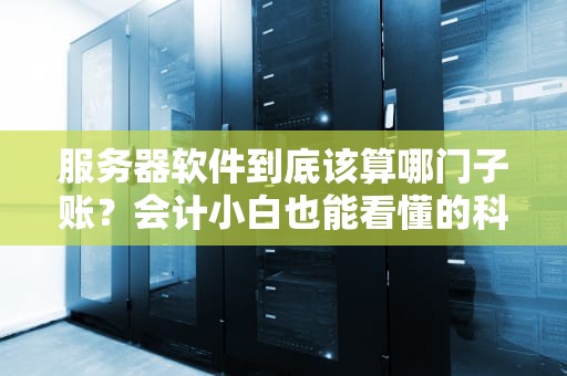 服务器软件到底该算哪门子账？会计小白也能看懂的科目归类指南！