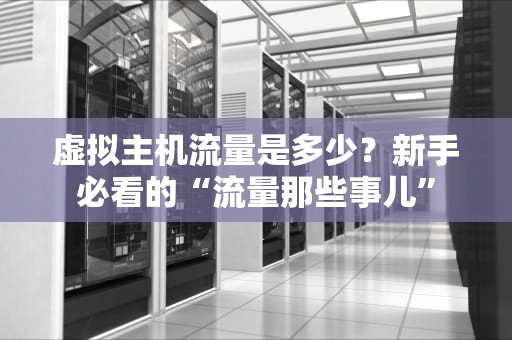 虚拟主机流量是多少？新手必看的“流量那些事儿”