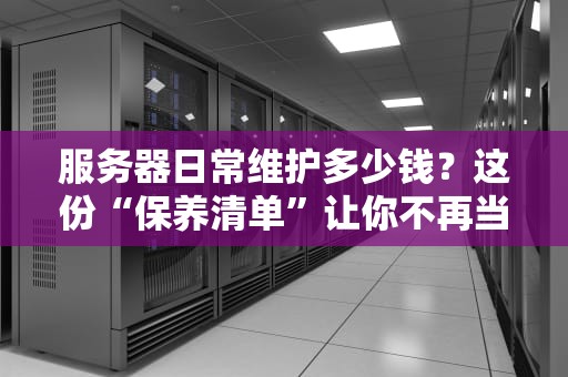 服务器日常维护多少钱？这份“保养清单”让你不再当冤大头！