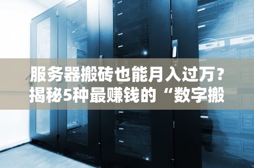 服务器搬砖也能月入过万？揭秘5种最赚钱的“数字搬砖”姿势！