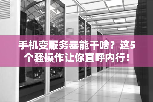 手机变服务器能干啥？这5个骚操作让你直呼内行！