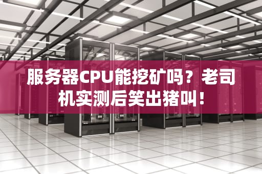 服务器CPU能挖矿吗？老司机实测后笑出猪叫！