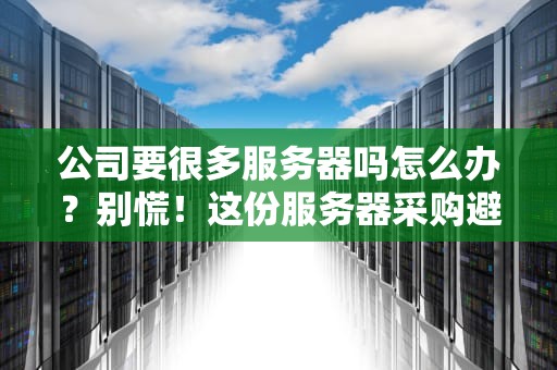 公司要很多服务器吗怎么办？别慌！这份服务器采购避坑指南让你秒变IT老司机