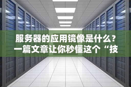 服务器的应用镜像是什么？一篇文章让你秒懂这个“技术克隆术”！
