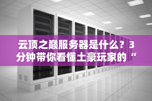 云顶之巅服务器是什么？3分钟带你看懂土豪玩家的“电竞航母”