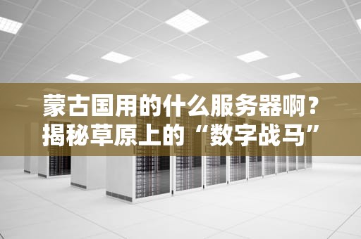 蒙古国用的什么服务器啊？揭秘草原上的“数字战马”有多硬核！