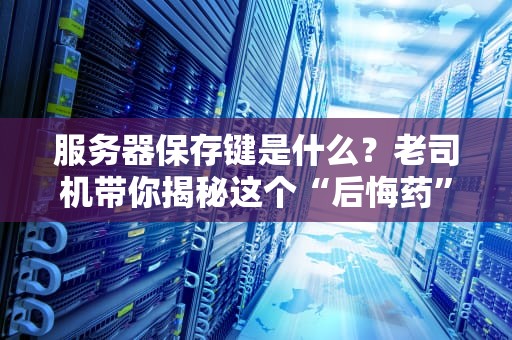 服务器保存键是什么？老司机带你揭秘这个“后悔药”的神奇功效！