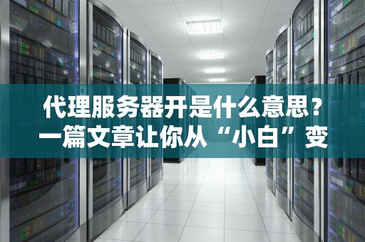 代理服务器开是什么意思？一篇文章让你从“小白”变“大神”！