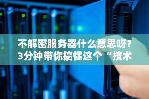 不解密服务器什么意思呀？3分钟带你搞懂这个“技术黑话”