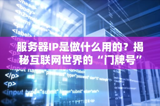 服务器IP是做什么用的？揭秘互联网世界的“门牌号”