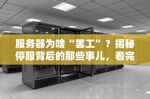 服务器为啥“罢工”？揭秘停服背后的那些事儿，看完笑出鹅叫！