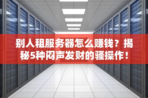 别人租服务器怎么赚钱？揭秘5种闷声发财的骚操作！