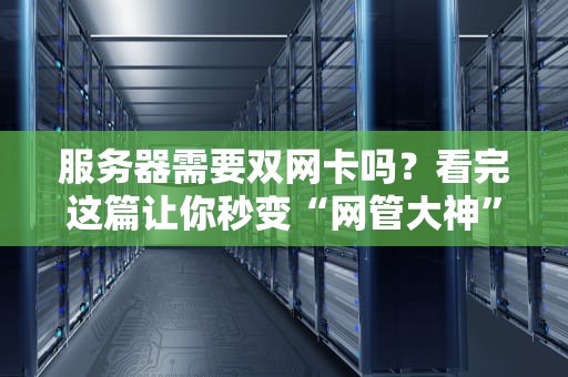 服务器需要双网卡吗？看完这篇让你秒变“网管大神”！