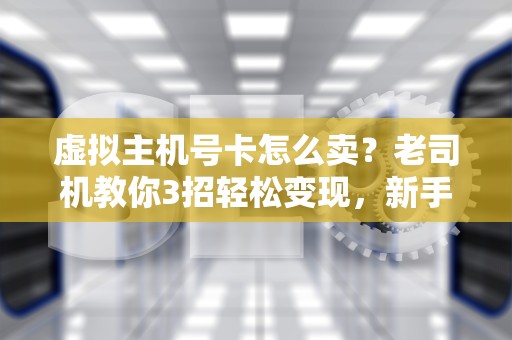 虚拟主机号卡怎么卖？老司机教你3招轻松变现，新手也能月入过万！