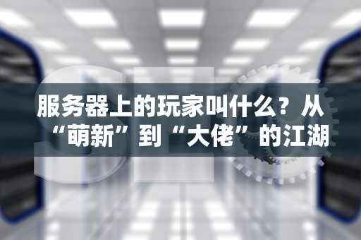 服务器上的玩家叫什么？从“萌新”到“大佬”的江湖称谓全解析