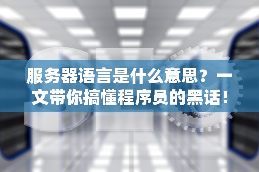 服务器语言是什么意思？一文带你搞懂程序员的黑话！