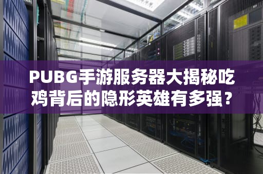 PUBG手游服务器大揭秘吃鸡背后的隐形英雄有多强？