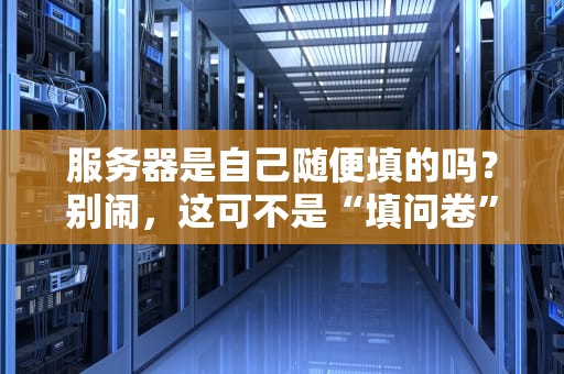 服务器是自己随便填的吗？别闹，这可不是“填问卷”那么简单！