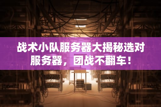 战术小队服务器大揭秘选对服务器，团战不翻车！