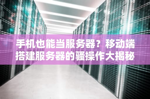 手机也能当服务器？移动端搭建服务器的骚操作大揭秘！