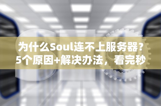 为什么Soul连不上服务器？5个原因+解决办法，看完秒懂！