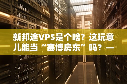 新邦途VPS是个啥？这玩意儿能当“赛博房东”吗？——深度测评+人话科普